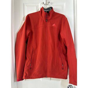 Adidas Outdoor Orange Red Full-Zip Jacket Size M Lightweight & Warm